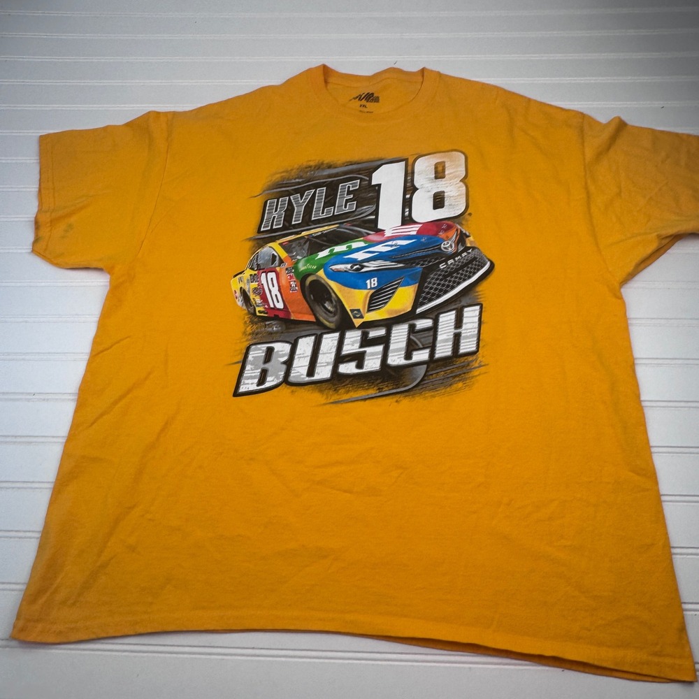 Kylee Busch #18 Men's 2Xl M&M Yellow Short Sleeve T-shirt NASCAR
